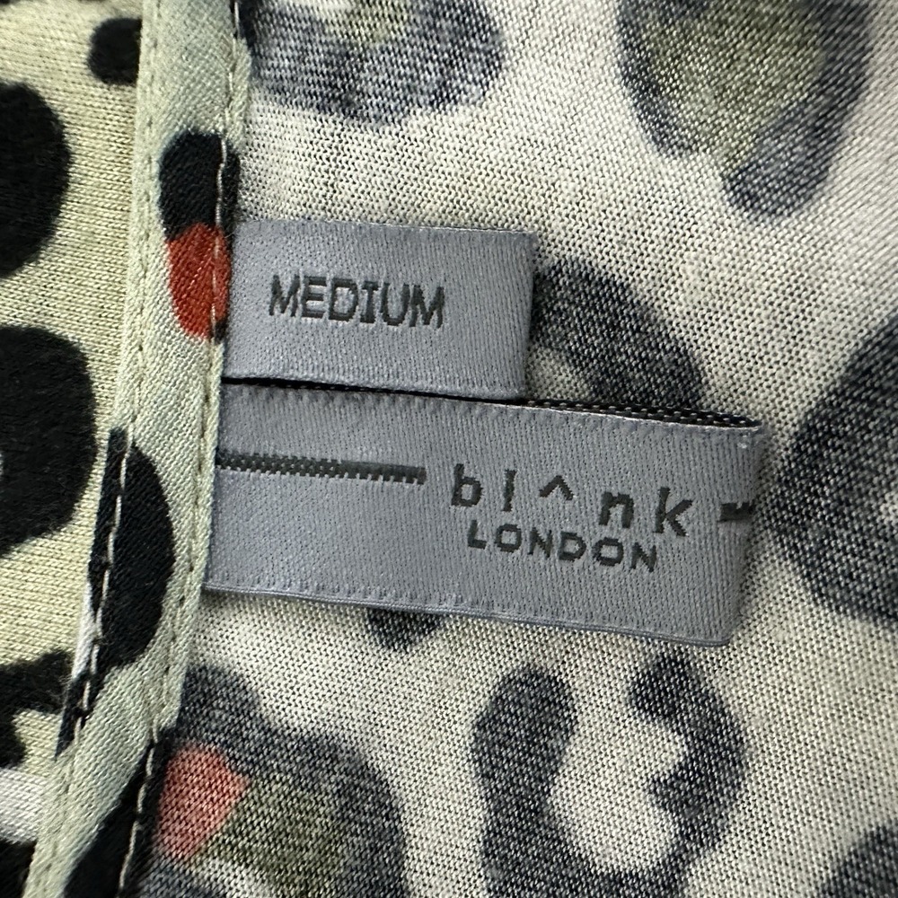 Bl-nk London Anthropologie Womens Top M Sibley Safari Cheetah Elephant Wildlife - Picture 11 of 13
